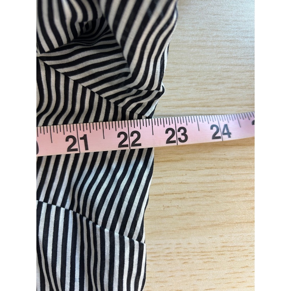 Vintage Dorman Button Down Shirt M Black White Striped Tunic artsy beetlejuice - Picture 5 of 10